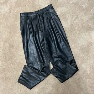 Vintage Marquis Canada Black Leather Pleated Pant Witchy Goth